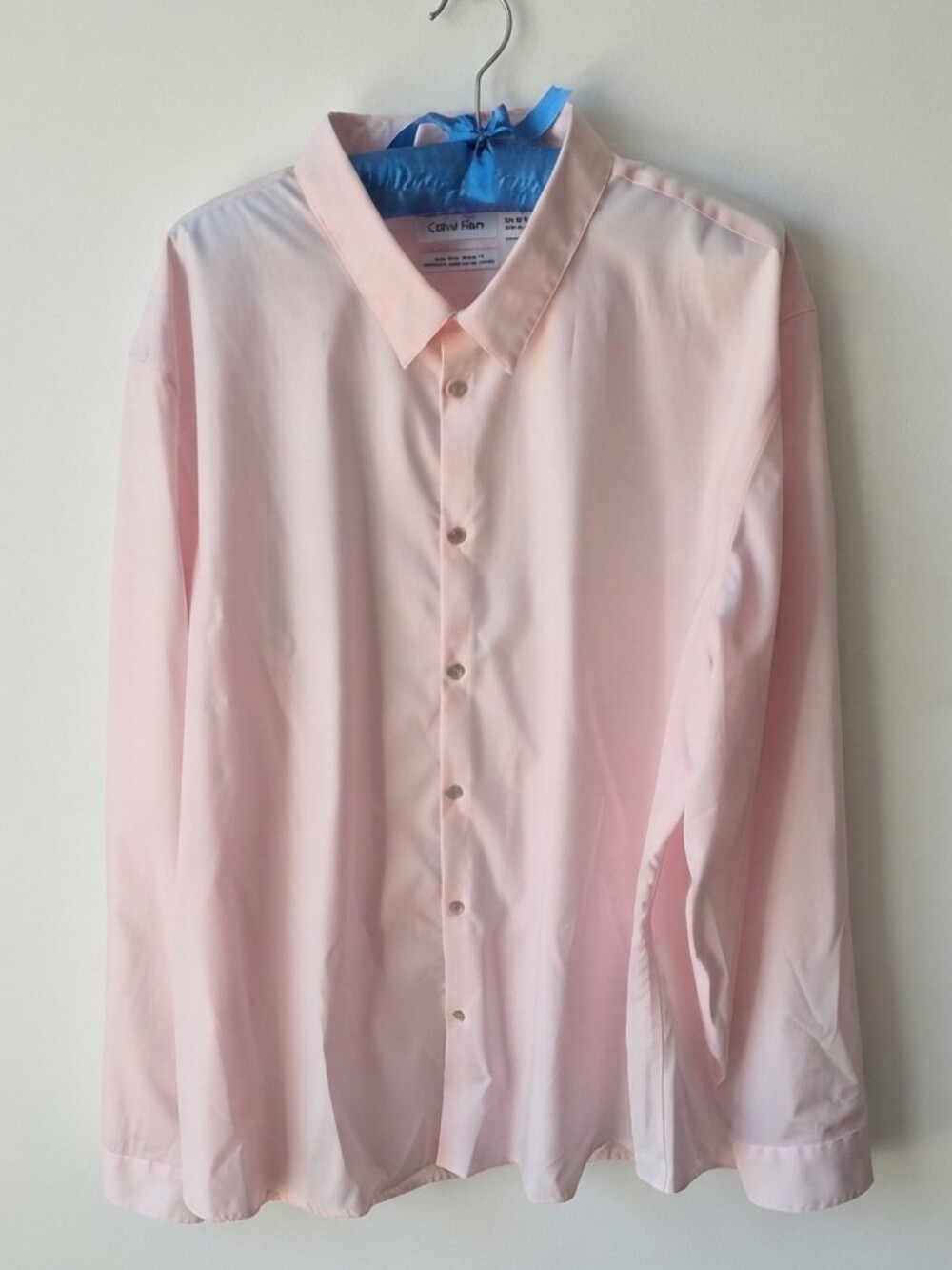 Calvin Klein Men's Long Sleeve Dress Shirt Light Pink Size XXL 18-18.5
